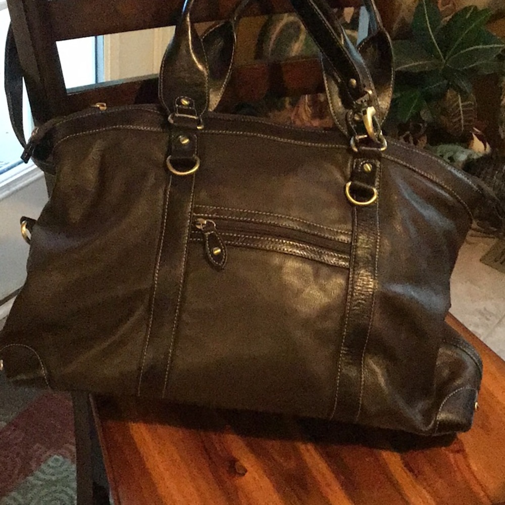 Awesome Barr + Barr New York leather bag